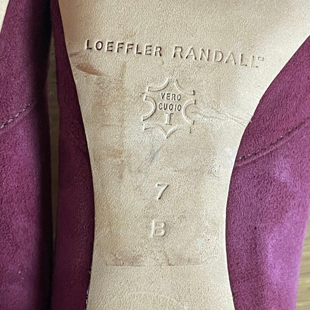 Loeffler Randall Pari Suede Leather Fringed Maroon Wine Pumps Shoes Women's 7B - Picture 9 of 9